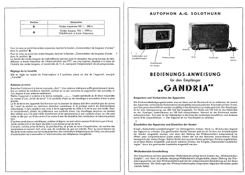 Gandria var 2; Autophon AG inkl. (ID = 2088602) Radio