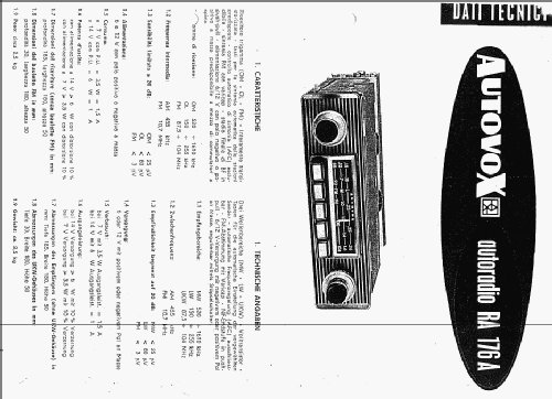 Bermuda RA176; Autovox SPA; Roma (ID = 955592) Car Radio