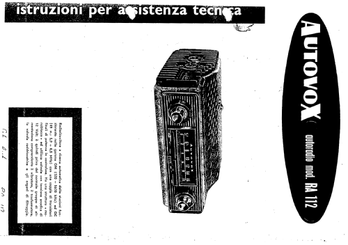 RA112; Autovox SPA; Roma (ID = 620693) Car Radio