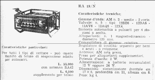 RA19/N; Autovox SPA; Roma (ID = 953057) Car Radio
