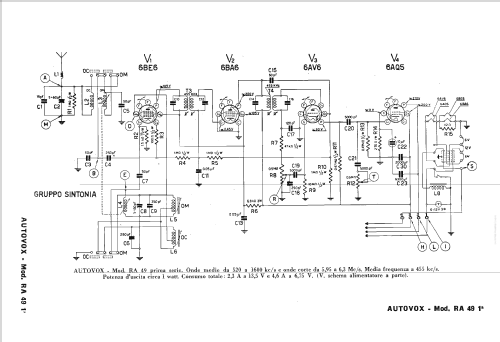 RA49/N; Autovox SPA; Roma (ID = 2465499) Car Radio