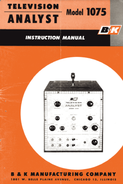 B&K Television Analyst 1075; B&K Precision, (ID = 2964202) Equipment