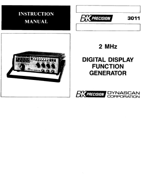 Function Generator 3011A ; B&K Precision, (ID = 2736199) Equipment