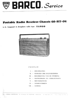 Tango Ch= 68-RT-04; Barco, Belgian (ID = 3020073) Radio
