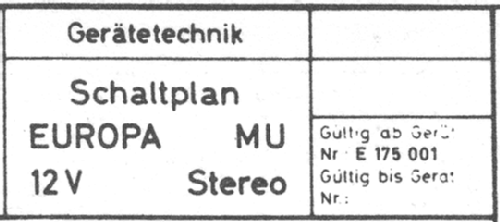 Europa MU Stereo; Becker, Max Egon, (ID = 2278508) Car Radio