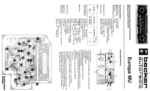 Europa TR MU; Becker, Max Egon, (ID = 691663) Car Radio
