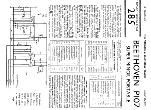 Super Minor P107; Beethoven Electric (ID = 1040546) Radio