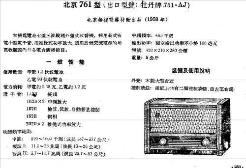 Peony 牡丹 751-AJ; Beijing 北京无线电器材厂 (ID = 789045) Radio