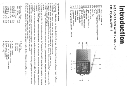 FM/MW/SW 9 band world receiver ; Bell & Howell, (ID = 1799298) Radio