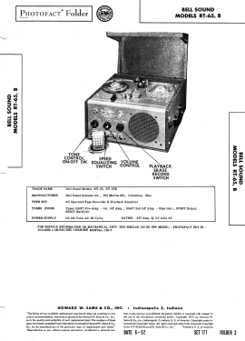 RT-65B ; Bell Sound Systems; (ID = 3060515) Sonido-V