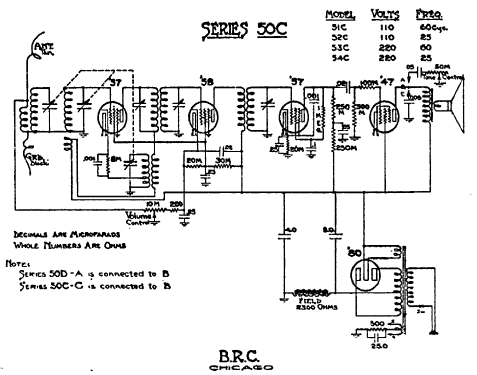 53C Ch= Series 50C; Belmont Radio Corp. (ID = 322880) Radio