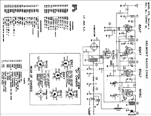 579 Ch= Series A; Belmont Radio Corp. (ID = 329688) Car Radio