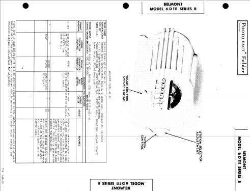 6D111 Ch= Series B; Belmont Radio Corp. (ID = 513521) Radio