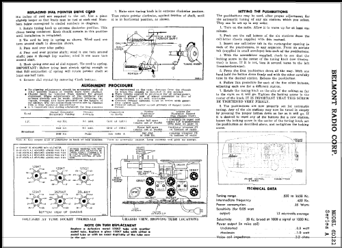 6D121 Ch= Series A; Belmont Radio Corp. (ID = 375987) Radio