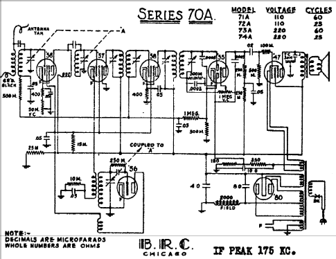 71A Ch= Series 70-A; Belmont Radio Corp. (ID = 320399) Radio