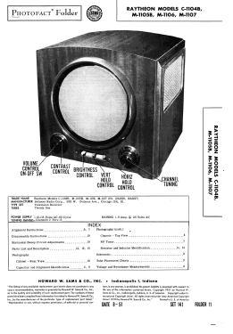 Raytheon M-1105B Ch= 12AX26; Belmont Radio Corp. (ID = 2945988) Television