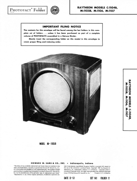 Raytheon M-1105B Ch= 12AX26; Belmont Radio Corp. (ID = 2945989) Television