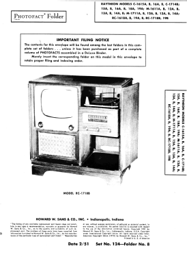 Raytheon RC-1618A Ch= 16AY211; Belmont Radio Corp. (ID = 2856936) Television