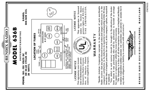 636B ; Bendix Radio (ID = 3174091) Radio