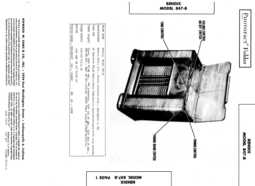 847-B ; Bendix Radio (ID = 909939) Radio