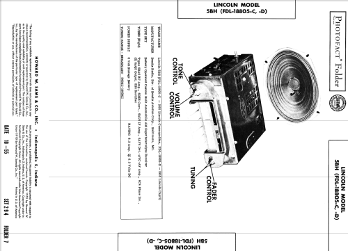 Lincoln Capri 5BH ; Bendix Radio (ID = 2652619) Car Radio