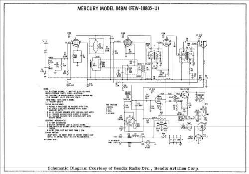 Mercury 84BM Ch= FEW-18805-U; Bendix Radio (ID = 2576981) Car Radio