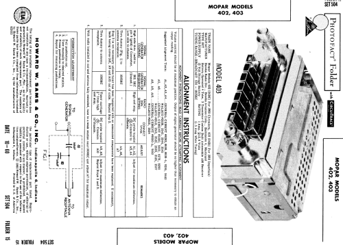 Mopar 402; Bendix Radio (ID = 523456) Autoradio