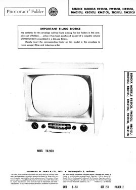 TB21CU; Bendix Radio (ID = 3191502) Television