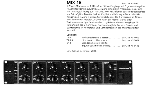 6-Zonen-Mischsystem MIX 16; Beyer; Berlin, (ID = 1831709) Ampl/Mixer