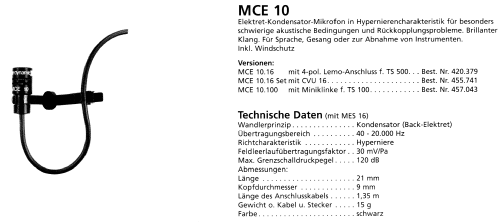 Ansteckmikrofon MCE 10; Beyer; Berlin, (ID = 1830454) Microphone/PU