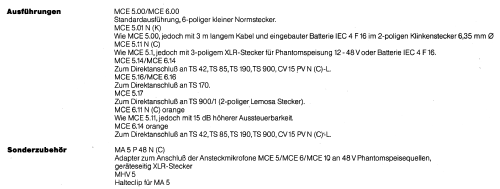 Electret-Kondensator-Ansteckmikrofon MCE 5 ; Beyer; Berlin, (ID = 1496353) Microphone/PU