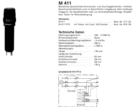 Dynamisches Mikrofon M 411 Best.Nr. 127 132; Beyer; Berlin, (ID = 1827891) Microphone/PU