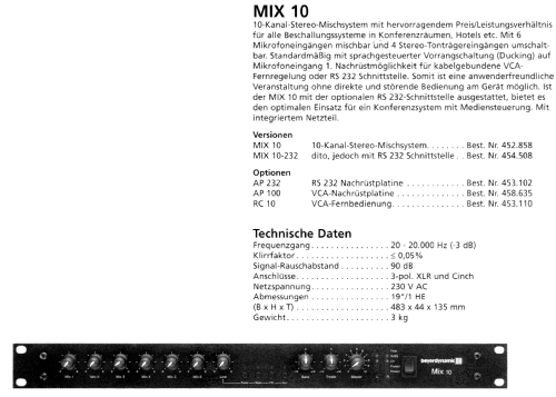 Mischpult MIX 10; Beyer; Berlin, (ID = 1831331) Ampl/Mixer