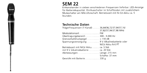 Sendemikrofon SEM 22; Beyer; Berlin, (ID = 1825391) Mikrofon/TA