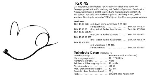 TGX 45; Beyer; Berlin, (ID = 1830460) Microphone/PU