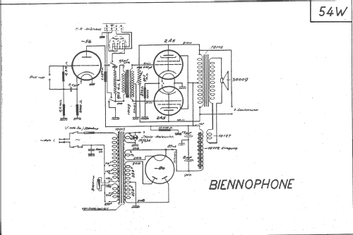 NF-Telefonrundspruch 54W; Biennophone; Marke (ID = 13902) Wired-W