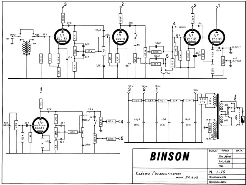 Pre Mixer Echo PA602; Binson; Milano (ID = 1572732) Verst/Mix