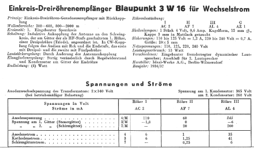 3W16; Blaupunkt Ideal, (ID = 13799) Radio
