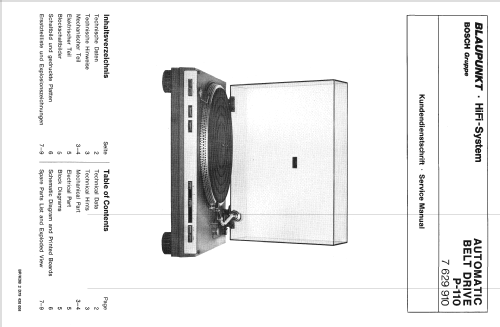 Automatic Belt Drive P-110 7.629.910; Blaupunkt Ideal, (ID = 962939) Sonido-V