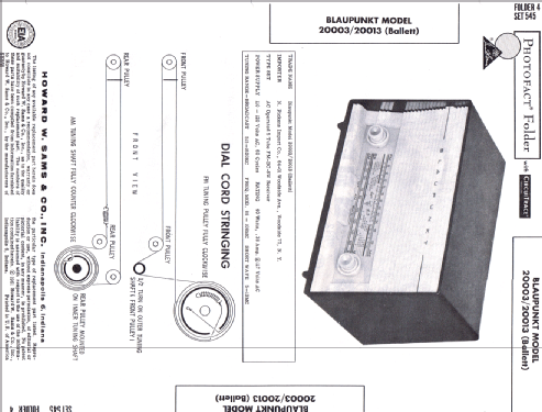 Ballett 20013; Blaupunkt Ideal, (ID = 555233) Radio