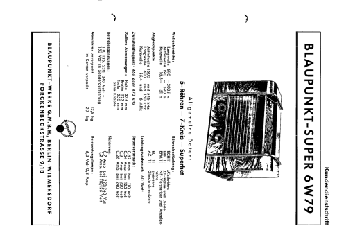 Blaupunkt 6W79; Blaupunkt Ideal, (ID = 658795) Radio