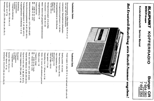 Bongo CR 7.654.050; Blaupunkt Ideal, (ID = 295711) Radio