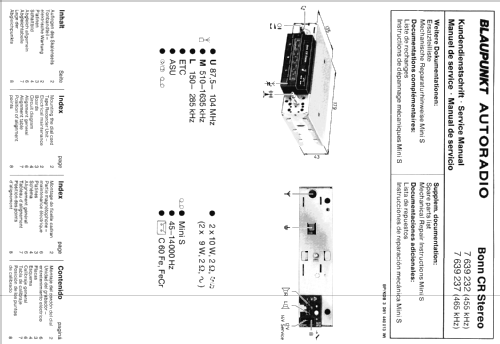 Bonn CR Stereo 7.639.232; Blaupunkt Ideal, (ID = 607573) Car Radio