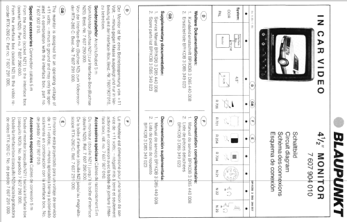 Car Video 4½' Monitor ; Blaupunkt Ideal, (ID = 562285) Televisore