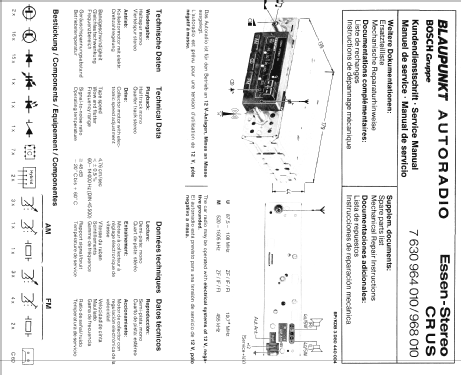 Essen Stereo CR US 7.630.964.010 / 968.010 ab 3950001; Blaupunkt Ideal, (ID = 564465) Autoradio