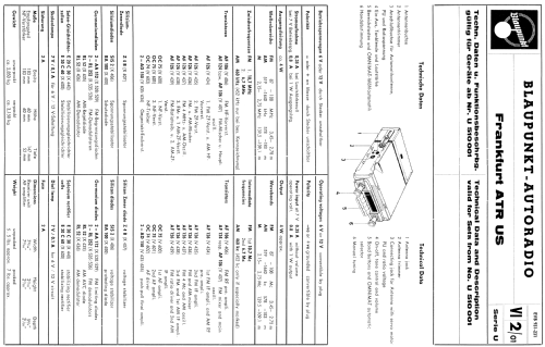 Frankfurt ATR US ab U 510001; Blaupunkt Ideal, (ID = 624602) Autoradio