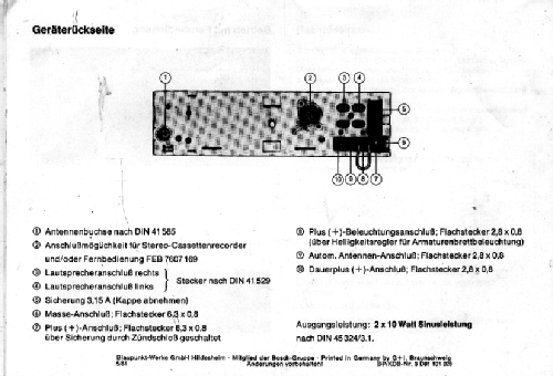 Frankfurt SM 21 7.631.750; Blaupunkt Ideal, (ID = 1756591) Car Radio