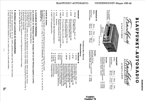 Frankfurt Transistor ab Q 500001; Blaupunkt Ideal, (ID = 688016) Car Radio