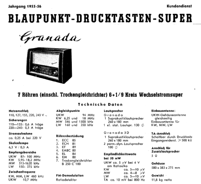 Granada 2221; Blaupunkt Ideal, (ID = 84918) Radio