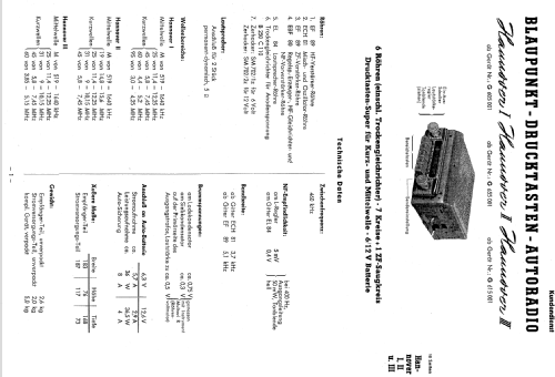 Hannover I ab G 605001; Blaupunkt Ideal, (ID = 690854) Car Radio